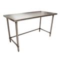 Bk Resources Work Table Open Base, 16/304 Stainless Steel, Plastic Feet 60"Wx30"D CVTOB-6030
